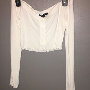 |3 for $10|•longsleeve off the shoulder crop top